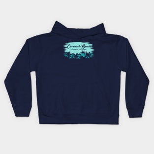 Coronado Beach San Diego California Retro Beach Landscape with Palm Trees Kids Hoodie